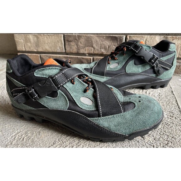 Nike Other - Vintage Nike ACG Men's 10 MTB Cycling Shoes Green Suede Lace Up + Strap